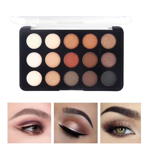 All-Set-Lidschatten-Palette - Matte Shimmer 15 Farben Makeup Eye Kit Palette - Langlebiges, mischbares Naturfarben-Make-up-Lidschatten-Kosmetik-Geschenkset Shenrongtong von Shenrongtong