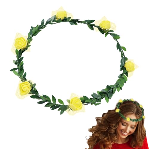 Blumenstirnbänder für Frauen, Handgemachter Haarkranz Blumen Stirnband Kopfschmuck, Foto-Requisite Damen-Stirnbänder, verstellbare Kopfbedeckung im Waldstil für Festival, Brautparty, von Shenrongtong