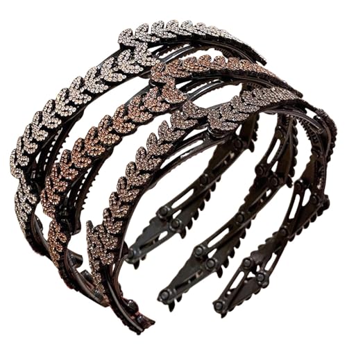 Flexible Stirnbänder für Frauen | Mode dehnbare Stirnbänder Haarbänder | rutschfeste Haar-Accessoires, Haar-Stirnband, Strass Weizenohren elastische Haarbänder von Shenrongtong