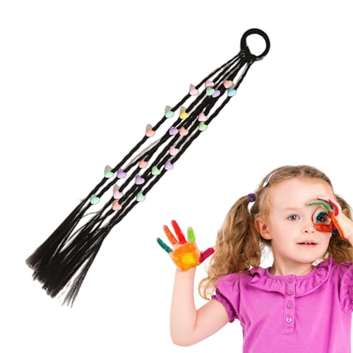 Geflochtene Pferdeschwanz-Stirnband-Perücke,Verstellbarer 2-in-1-Perücken-Zopf-Haarring | Haarstyling-Zubehör für Kinder, Haarteile für Party, Zuhause, Schule, Reisen, Dating Shenrongtong von Shenrongtong