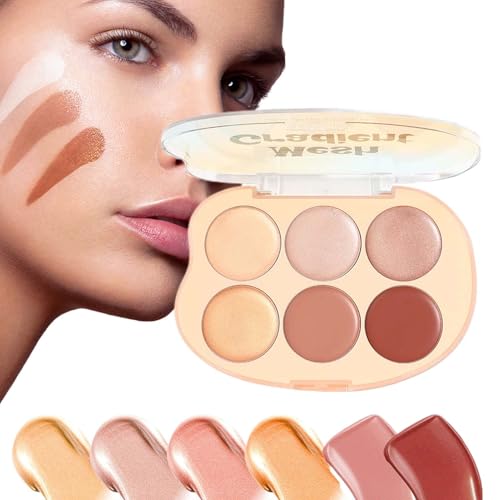 Highlighting-Palette, 6 Farben Multifunktions-Palette, Langanhaltende Blendbare Creme Make-up Set Für Damen Haut von Shenrongtong