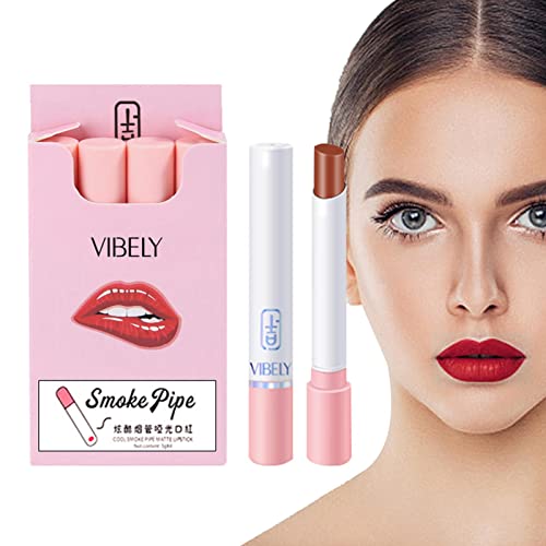 Lippenstift für Frauen | Rosa Zigarettenetui Make-up Kit Flüssiger Lippenstift Antihaft | Langer wasserdichter Samt Lipgloss Set Cipliko von Shenrongtong