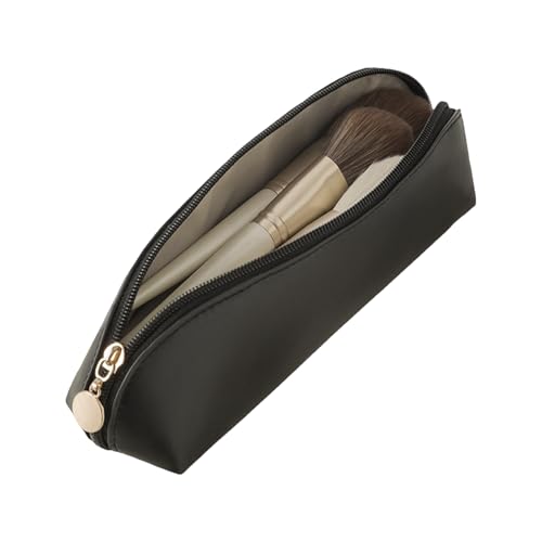 Make-up-Tasche für Damen, Kosmetik-Aufbewahrungskoffer, tragbar, multifunktional, Polyurethan, Reise-Kulturbeutel, große Kapazität, Make-up-Pinsel-Organizer für Camping, Elegantes Schwarz von Shenrongtong