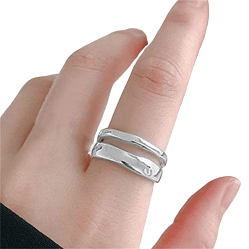 Offener Stressring aus 925er Sterlingsilber, Fidget-Schmuck, verstellbar, stapelbar, Fidget-Ring, Ehering für Mädchen, Geschenk zum Muttertag Cipliko, 1, Silber von Shenrongtong