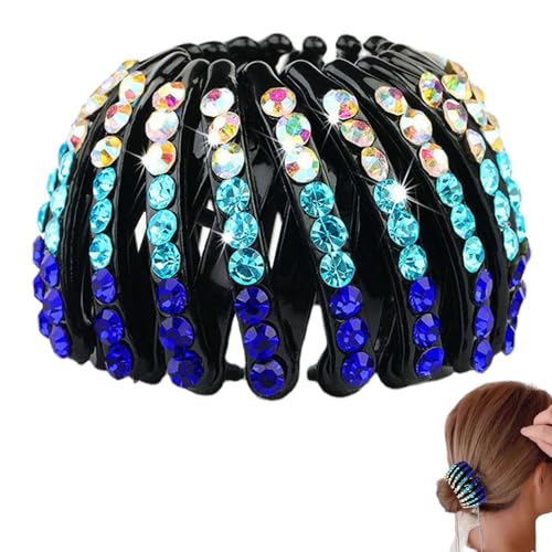 Pferdeschwanz Halter Strass Vogelnest | Erweiterbarer Strass-Haarhalter | Bunte modische Brötchenmacher Haarschmuck Donut Brötchenmacher für Frauen Mädchen von Shenrongtong