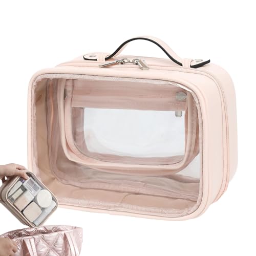 Reise-Kulturbeutel,Reise-Organizer-Tasche für Damen - 2-stufiger Make-up-Koffer-Organizer, Reisetasche mit großem Fassungsvermögen für Hautpflege, Shampoo, Toilettenartikel, Frauen, Shenrongtong von Shenrongtong