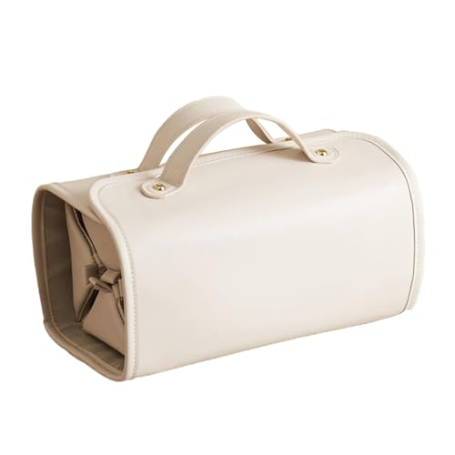 Reise-Kulturbeutel | Faltbarer Make-up-Organizer mit großer Kapazität – Make-up-Box, Kulturbeutel und Make-up-Tasche mit abnehmbaren Fächern für Reisen, Hautpflege-Pinsel, beige, Refer to description, von Shenrongtong