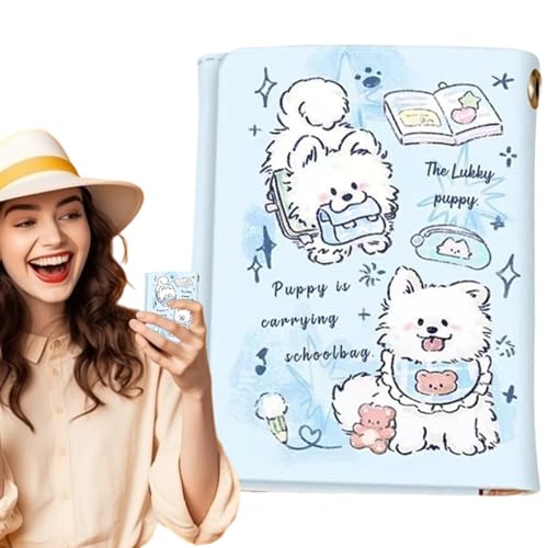 Shenrongtong Damen Kreditkartenetui,Kartenetuis für Damen | Kartenetui mit Kätzchen-Print, niedliche Damen-Geldbörse - Damen-Geldbörse, großes Fassungsvermögen, schmaler Kartenhalter für Bargeld und von Shenrongtong