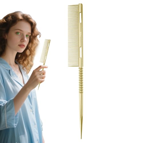 Spitzenschwanzkamm, Metall Teilzahn Schwanz Haarbürste, Ergonomisches Stylingwerkzeug Mit Volumengeber Und Entwirrfunktion Für Frauen von Shenrongtong