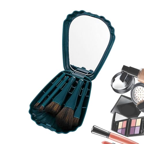 Tragbare Kosmetikpinsel, tragbares Kosmetikpinsel-Set mit Spiegeletui, 6 x Foundation-Pinsel-Set mit Spiegeln für Lidschatten, Puder Tragbare Kosmetikpinsel, tragbares Kosmetikpinsel-Set mit Spiegeletui, 6 x Foundation-Pinsel-Set mit Spiegeln für Lidschatten, Puder von Shenrongtong