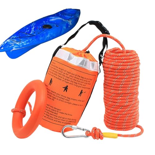 Wasserrettungs-Überwurftasche, reflektierend, schwimmend, mit Seil, hohe Sichtbarkeit, Sicherheitsboot, spart Ausrüstung für Rafting, Angeln, 30 m, Refer to description, Unisex Wasserrettungs-Überwurftasche, reflektierend, schwimmend, mit Seil, hohe Sichtbarkeit, Sicherheitsboot, spart Ausrüstung für Rafting, Angeln, 30 m, Refer to description, Unisex von Shenrongtong