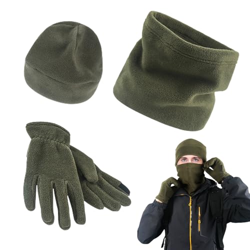 Wintermütze und Schal-Set, Fleece-Winter-Warm-Set | Warme Mütze, Schal, Handschuhe, dreiteiliges Set | Einfaches modisches Winteraccessoire zum Klettern, Radfahren, Skaten, Wandern und Shenrongtong von Shenrongtong