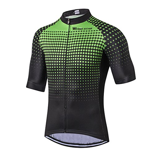 Radfahren Jersey Männer Bike Jersey Rennrad Sommer Berg MTB Fahrrad Kleidung Kurzarm T-Shirts Outdoor Sports Top atmungsaktiv Grün Größe L von Shenshan