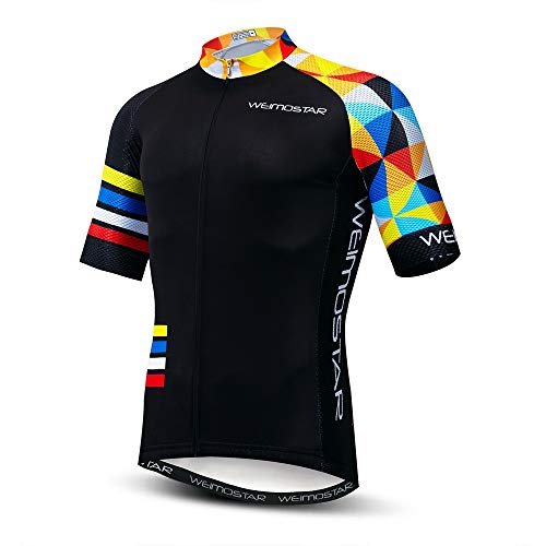 Shenshan Herren-Radtrikot-Shirt, Kurzarm-Fahrradtrikot-Reitoberteile MTB-Radsportbekleidung im Freien von Shenshan