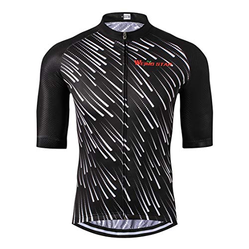 Shenshan MTB Trikot Herren Radtrikot Kurzarm Bike Jersey Reißverschluss Mountain Road Bekleidung Fahrrad-Oberteile Atmungsaktiv Sommer Pro Team Sports Rennbluse Radtrikot für Herren Größe L von Shenshan