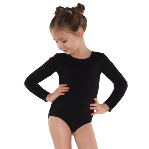 Shepa Mädchen Kinder langarm Gymnastikanzug Ballettanzug 128 schwarz von Shepa