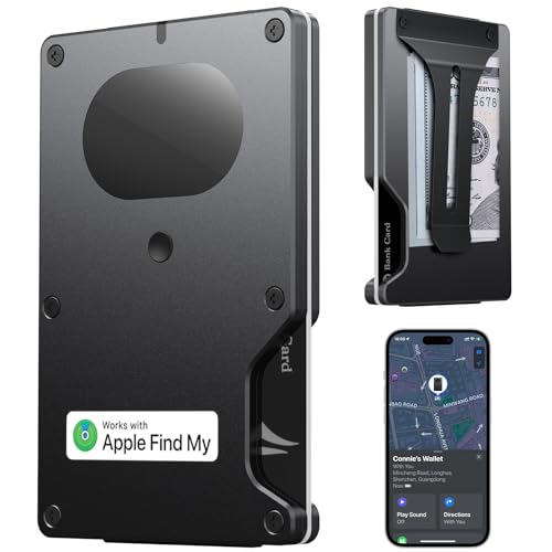 Geldbörse Herren Ultradünne - Smart Wallet mit Standortverfolgung, Air Wallet Build-in Airtag Chip Kompatibel mit Apple Find My iOS Only, RFID-Blockierender Kartenhalter mit Geldclip (Schwarz) Geldbörse Herren Ultradünne - Smart Wallet mit Standortverfolgung, Air Wallet Build-in Airtag Chip Kompatibel mit Apple Find My iOS Only, RFID-Blockierender Kartenhalter mit Geldclip (Schwarz) von Shepatio