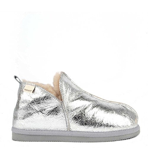 SHEPHERD OF SWEDEN Damen Hausschuh Annie Silber 38 von Shepherd of Sweden