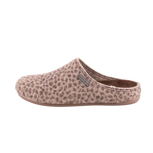 Shepherd of Sweden - Cilla Wollhausschuhe - Damen - 100% Wolle - Schlupfmodell - Pantoffeln - Gummisohle - Leopard - Größe 37 von Shepherd