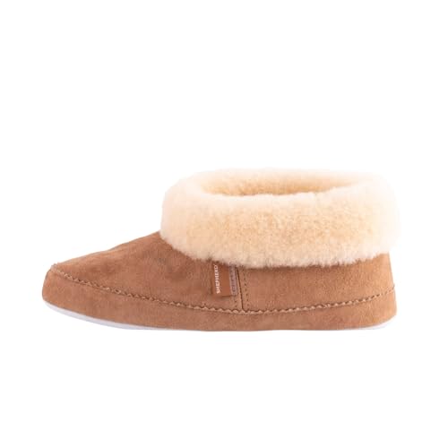 Shepherd of Sweden - Emmy Lammfell-Hausschuhe - Damen - 100% Echtes Lammfell - Bequem - Weich und warm - Flauschig - Chestnut - Größe 42 von Shepherd