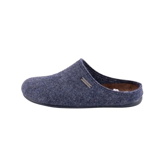 Shepherd of Sweden - Jon Wollhausschuhe - Herren - 100% Wolle - Schlupfmodell - Pantoffeln - Gummisohle - Navy - Größe 44 von Shepherd