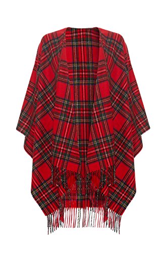 Shepherds Land Ruana Poncho aus 100 % Lammwolle, Royal Stewart von Shepherds Land