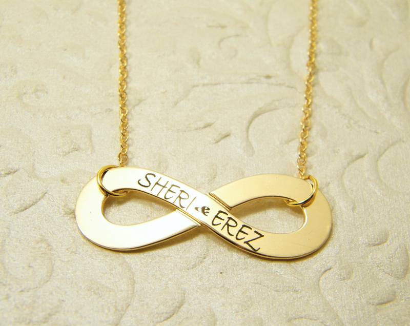 Eigenname Infinity Gold Halskette von SheriEthnicJewelry