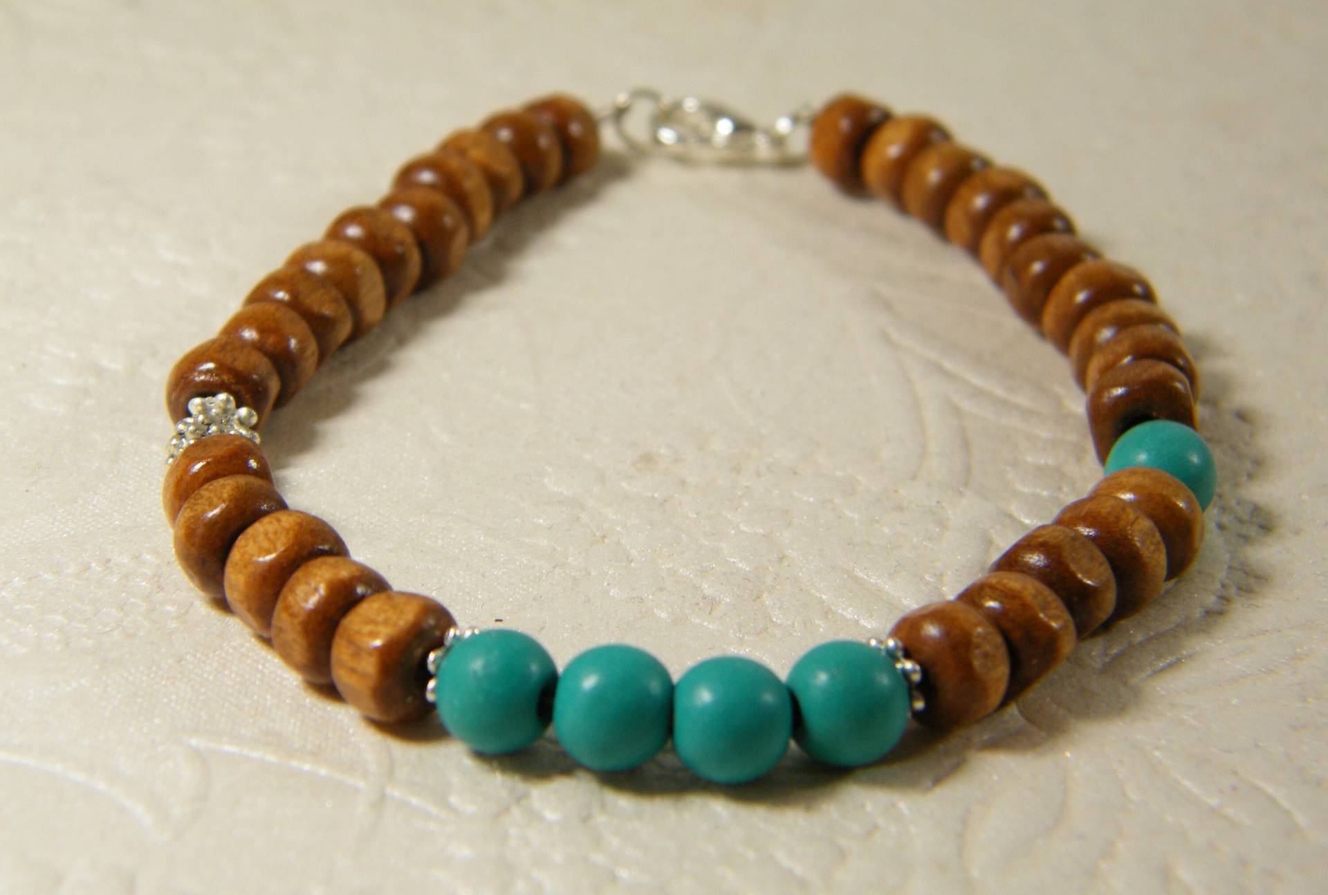 Männer Armband, Holz Türkis Stretch Braun Blau Schmuck, Unisex Perlen Männer Armband, Holz Türkis Stretch Braun Blau Schmuck, Unisex Perlen von SheriEthnicJewelry