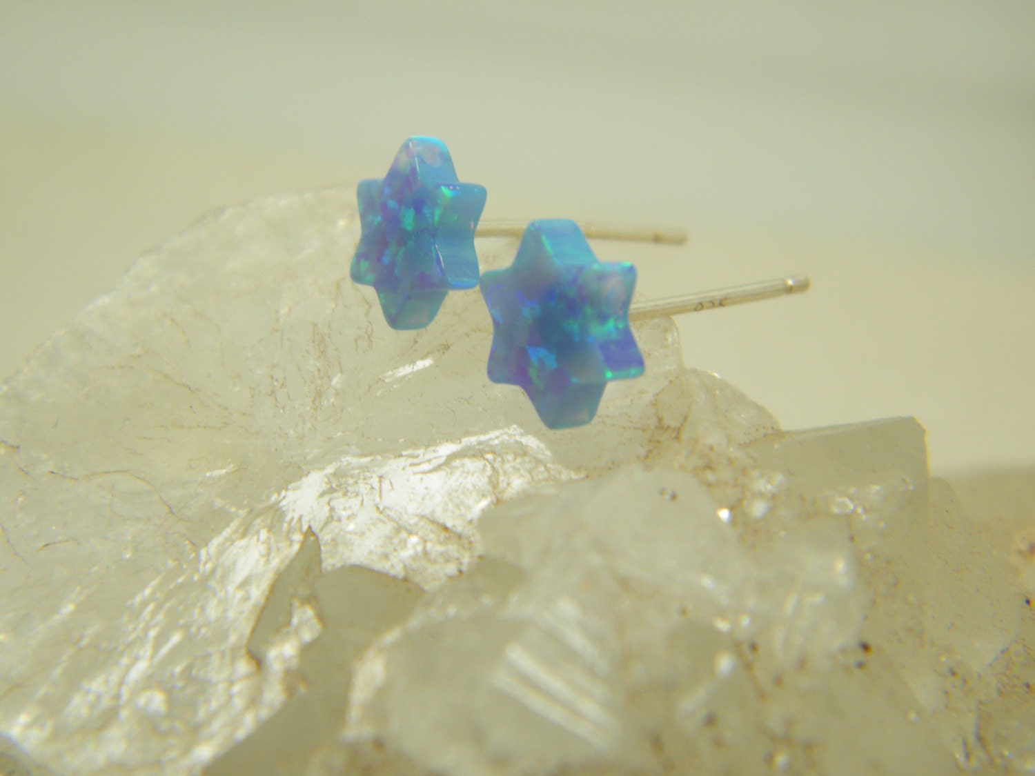 Sterling Silber Opal Stern Ohrstecker Blaue Stein Beiträge von SheriEthnicJewelry