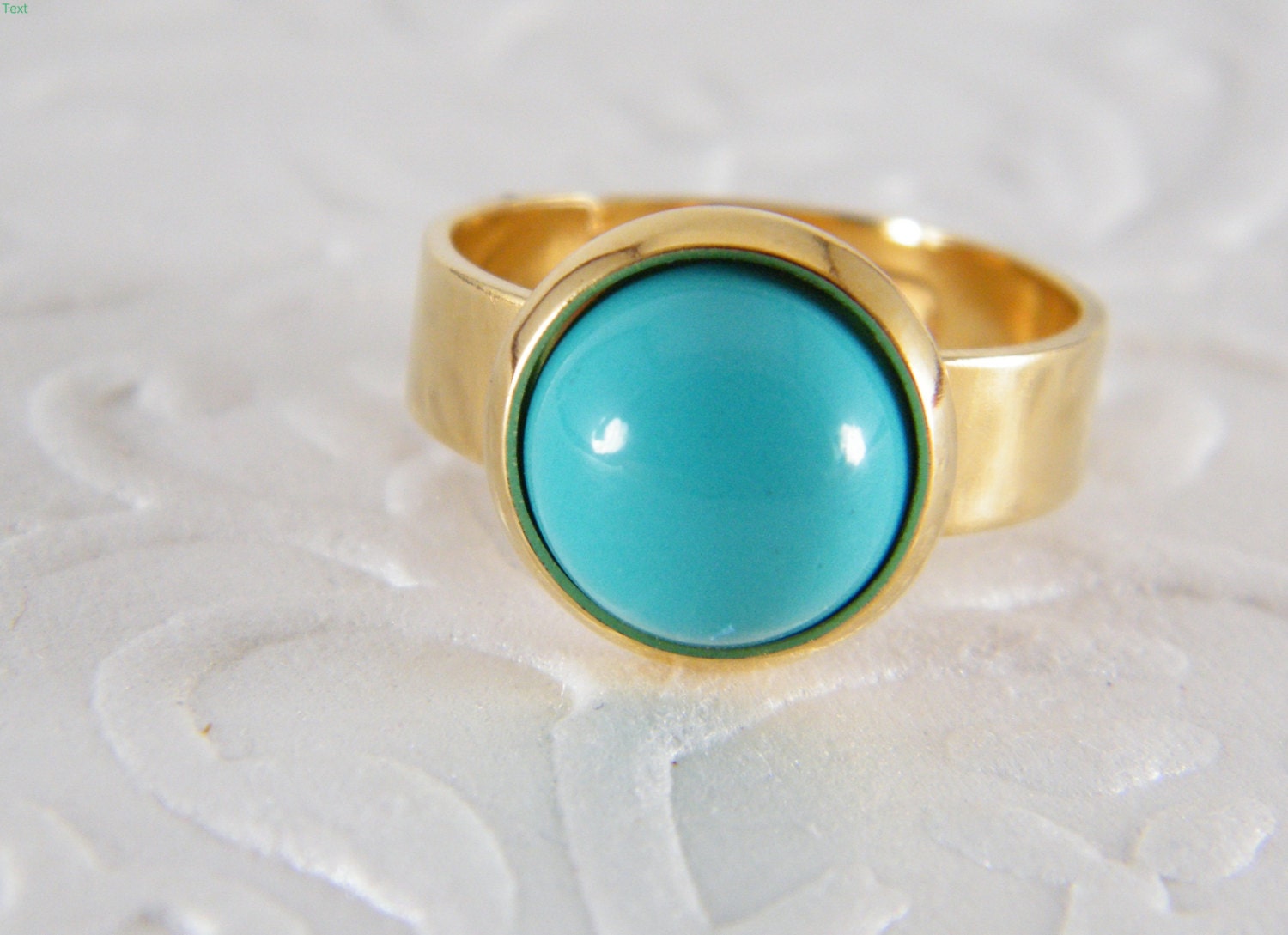 Türkis Gold Ring, Edelstein-stein-Ring, Verstellbarer Cocktail-Ring, Aussagering, Geschenk Für Sie, Schmuck, Unisex-stein-Ring von SheriEthnicJewelry