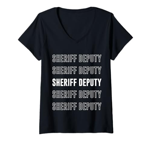 Damen Stellvertreter des Sheriffs T-Shirt mit V-Ausschnitt von Sheriff Deputy Apparel