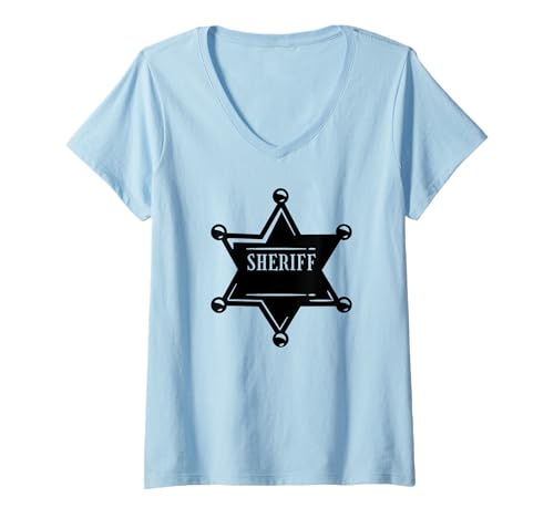Damen Sheriff Funny - Sheriff T-Shirt mit V-Ausschnitt von Sheriff Funny
