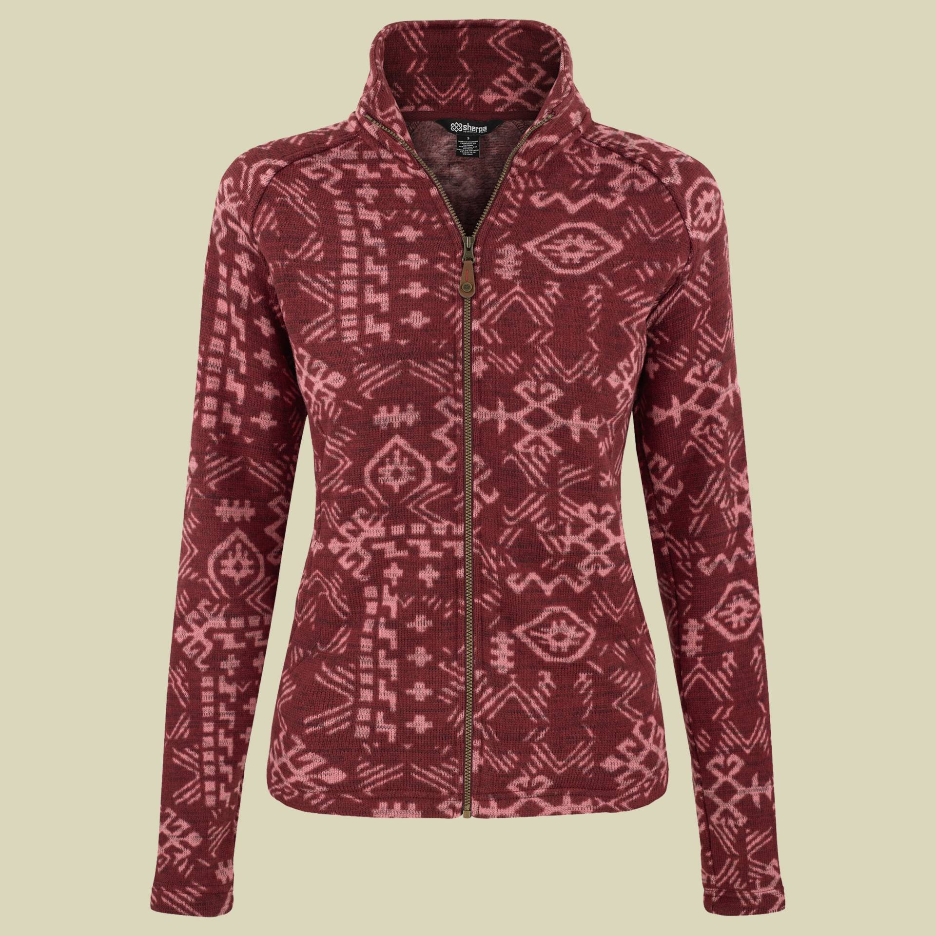 Bhutan Full Zip Jacket Women Größe L  Farbe beet red abstract von Sherpa