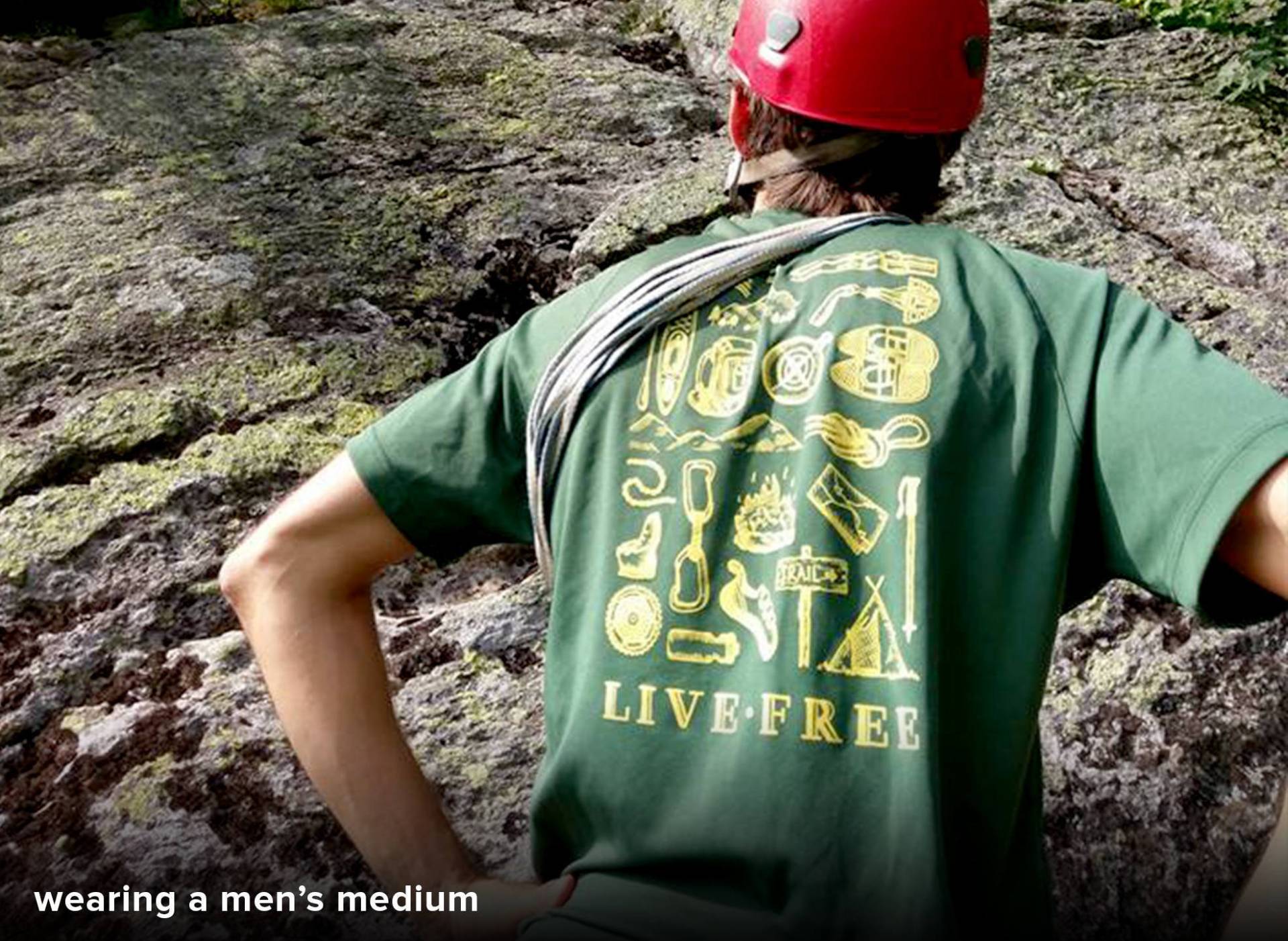 Men's Live Free Active Shirt - Wandern, Camping, Outdoor-Sport, Kletterausrüstung, Marine, Grün, Abenteuer, Mountainbiken, Kayak-Rucksack Men's Live Free Active Shirt - Wandern, Camping, Outdoor-Sport, Kletterausrüstung, Marine, Grün, Abenteuer, Mountainbiken, Kayak-Rucksack von SherpaAnt