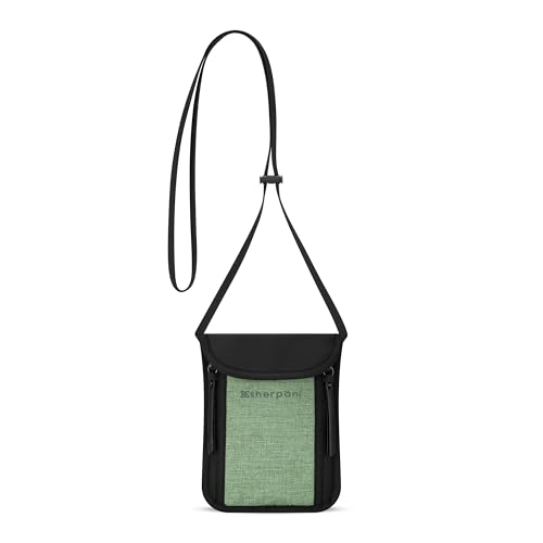 Sherpani PIPER RFID Blocking Neck Wallet Secure Neck Pouch Stylish Travel Pouch, Passport Holder for Women, Basil, Einheitsgröße, Umhängetasche von Sherpani
