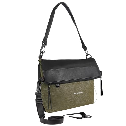 Sherpani Vale, Anti-Diebstahl Crossbody börse, Tote Tasche, Reise Umhängetasche, Mode börse Handtasche, Crossbody Taschen für Frauen, Grün (Loden), Medium von Sherpani