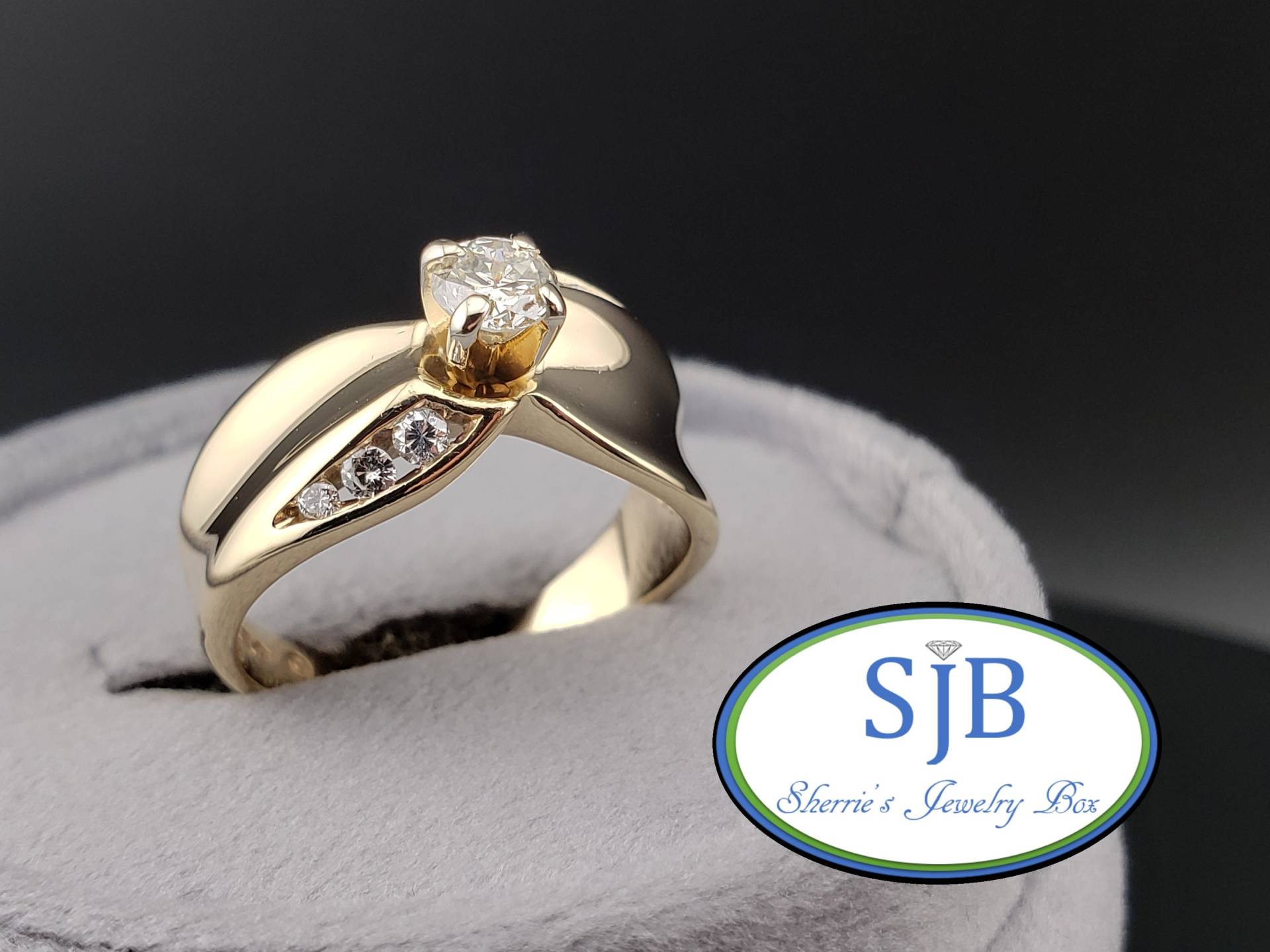 Verlobungsringe, Diamant-Verlobungsring Aus 14 Karat Gelbgold, Vintage-Diamant-Verlobungsring, Diamant-Jubiläumsringe, Größe 6, 75, #c3803 von SherriesJewelryBox