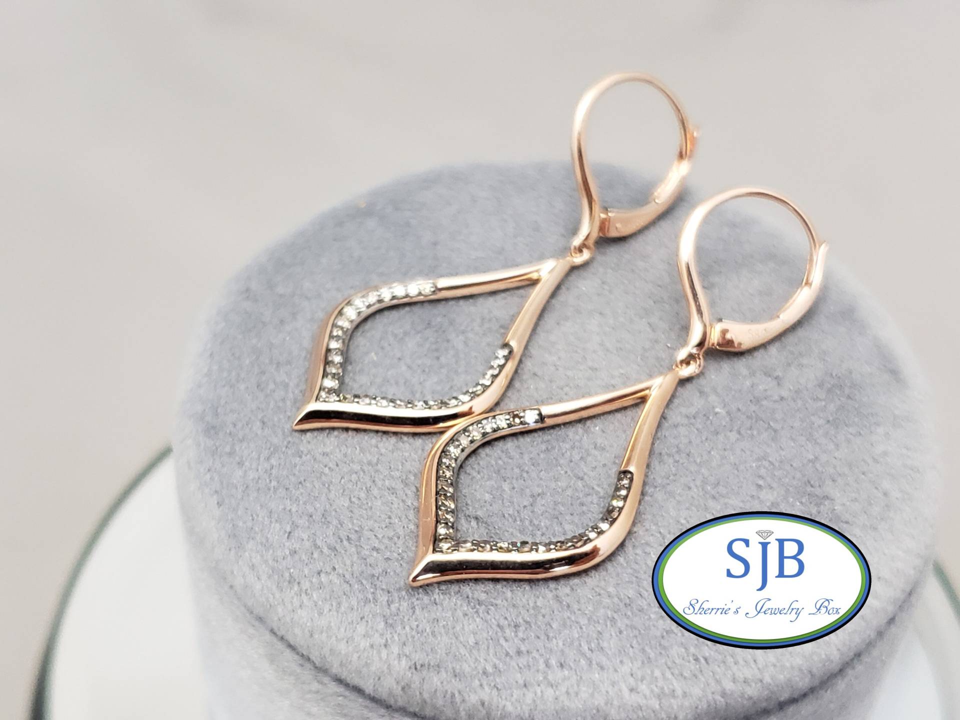 Diamant Ohrringe, 14K Rosegold Brisuren, Brautschmuck, #e1561 von SherriesJewelryBox