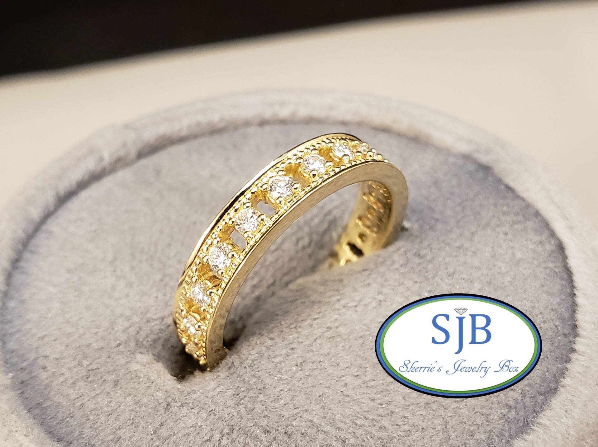 Diamantbänder, 14K Diamant Eternity Bands, Gelbgold Diamantband, 50Ct Band, Stapeln Größe 7, # R1075 von SherriesJewelryBox