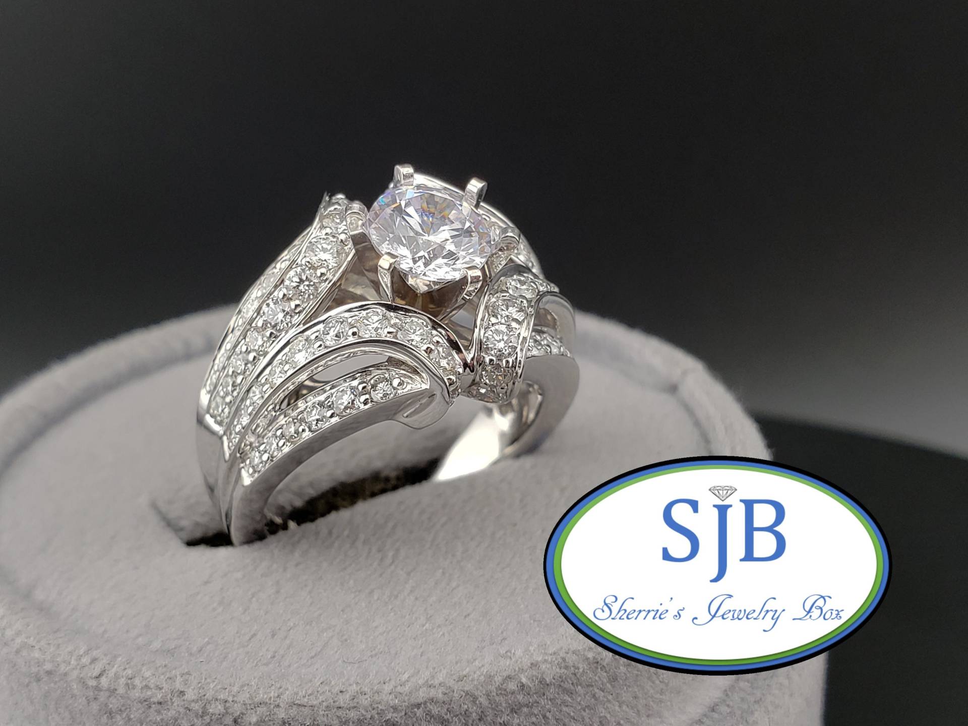 Verlobungsringe, 14 Karat Weißgold Diamant Verlobungsring, 1.48Cts Statementringe, Jubiläumsringe, Eheringe, Größe 7, #bt813 Verlobungsringe, 14 Karat Weißgold Diamant Verlobungsring, 1.48Cts Statementringe, Jubiläumsringe, Eheringe, Größe 7, #bt813 von SherriesJewelryBox