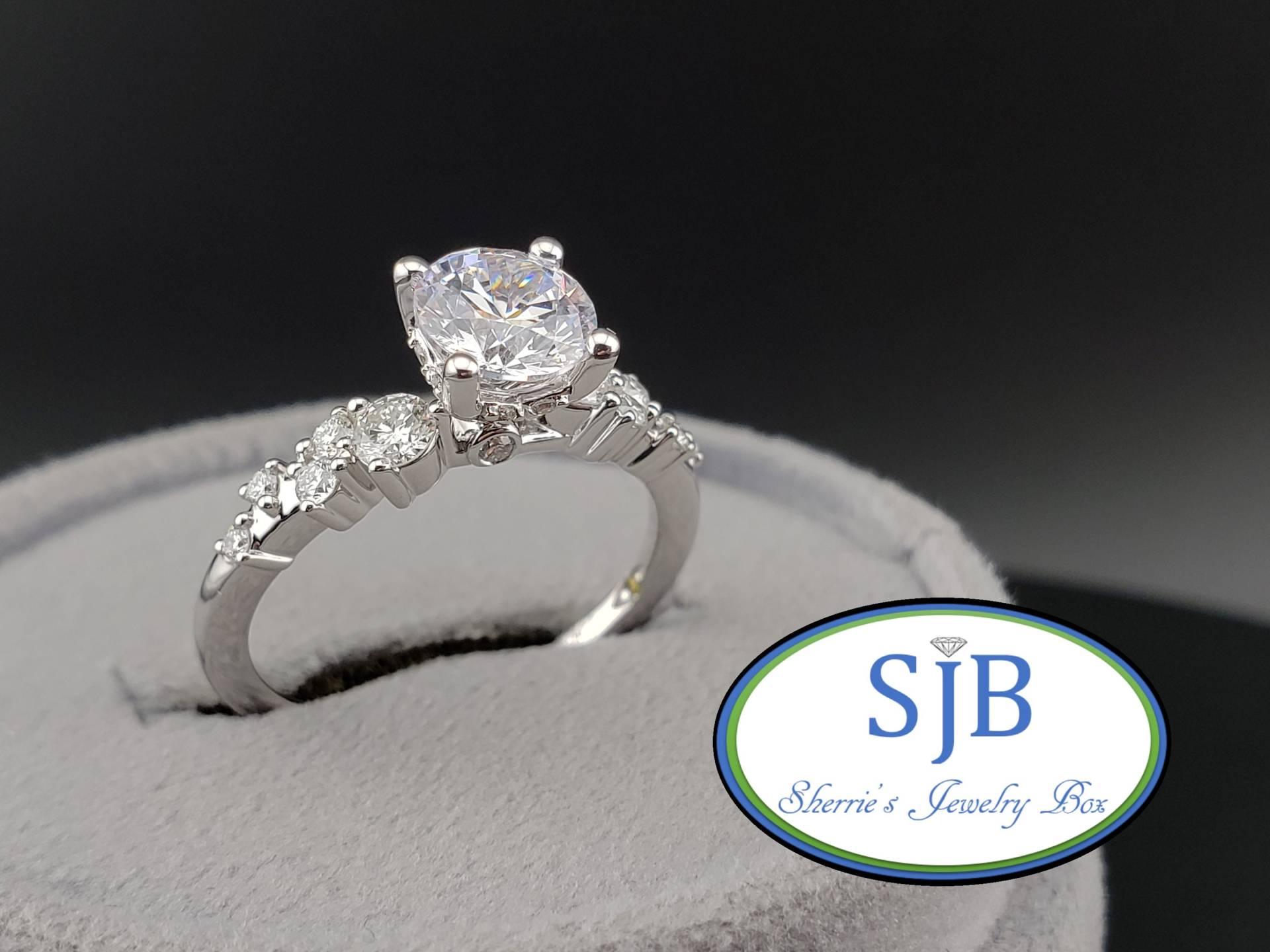 Verlobungsringe, 14-Karätiger Diamant-Verlobungsring, Weißgold-Diamant-Verlobungsring, Halbgefasste Größe 6, 5, #wd876 von SherriesJewelryBox