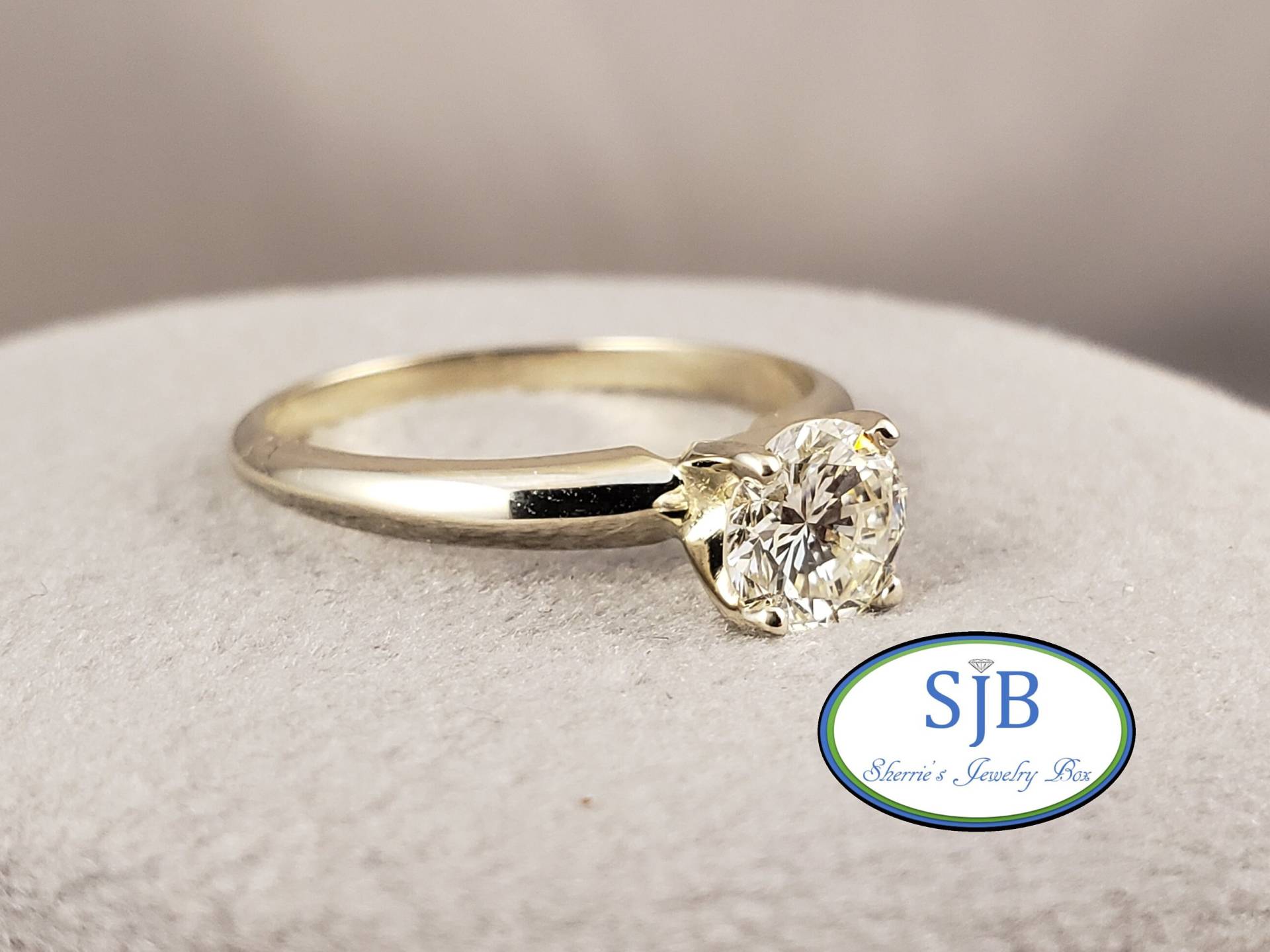 Verlobungsringe, 14K Weißgold Diamant Verlobungsring, 72Ct Solitär, Si-2 J/K Solitär Ring, Größe 6, 25, #bt784 von SherriesJewelryBox