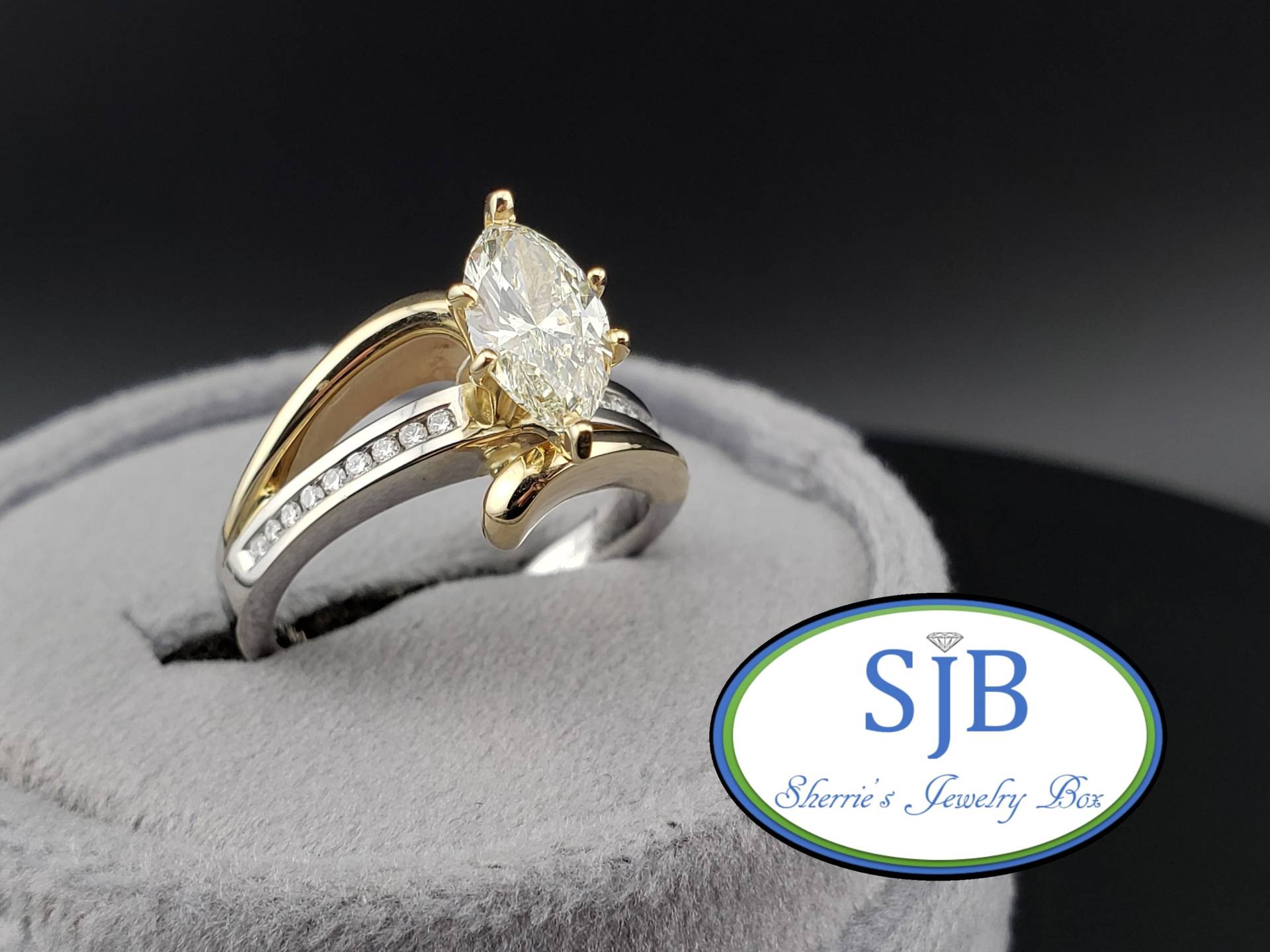 Verlobungsringe, 14K Marquise Diamant-Verlobungsring, Verlobungsringe von SherriesJewelryBox