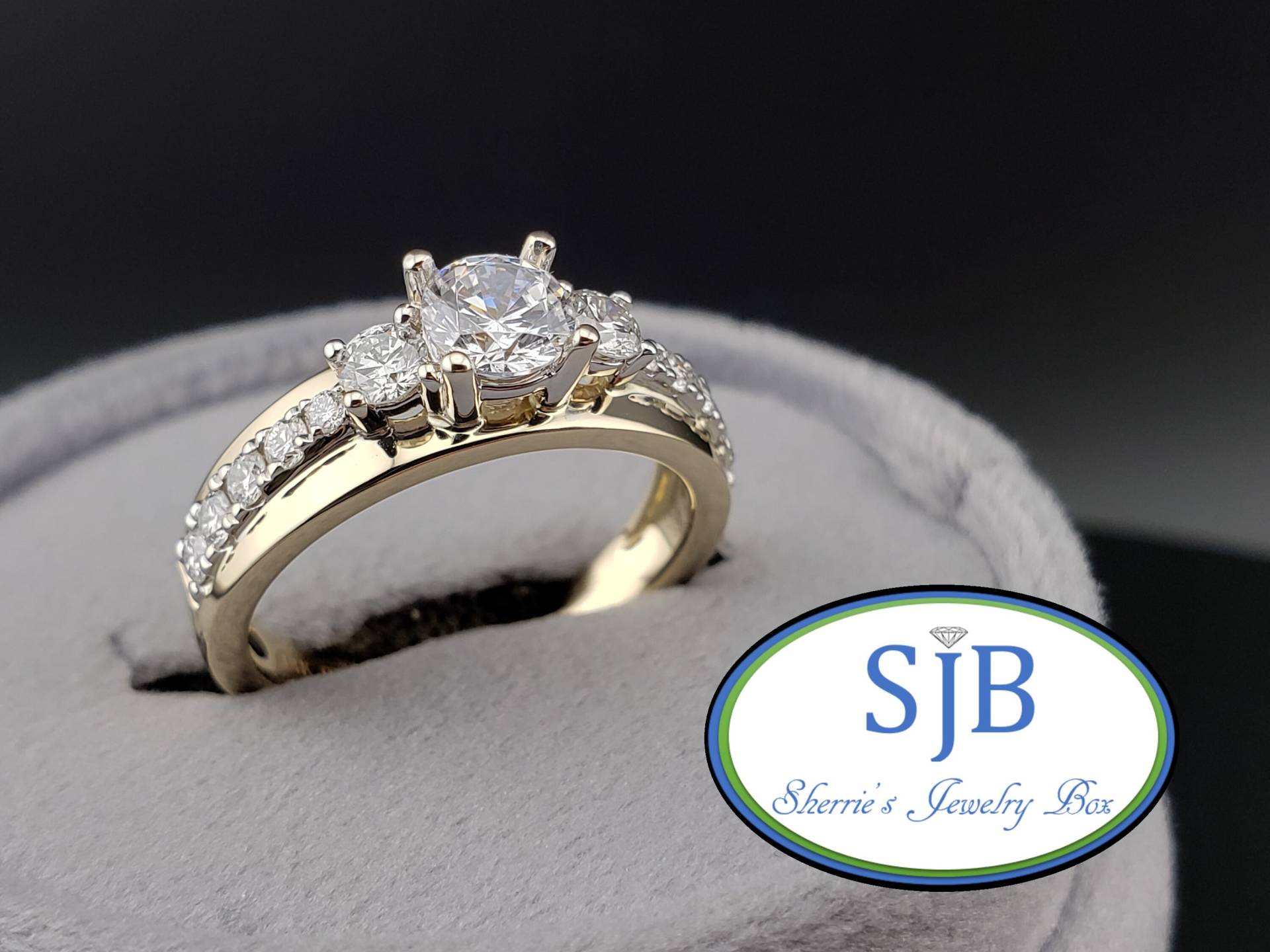 Verlobungsringe , 14K Gold Diamant Jubiläumsringe Eheringe Größe 6, 5, #bt763 von SherriesJewelryBox