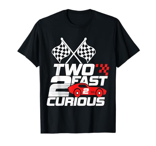 Two Fast 2 Curious Race Car 2. Geburtstag Kleinkind Junge Mädchen T-Shirt von Shertvibes 2 Year Old Race Car Two Fast 2 Curious