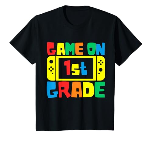 Kinder Back to School Videospiel On Gamer First Grade Kleinkind T-Shirt von Shertvibes Back To School Gamer Themed Boys Girls