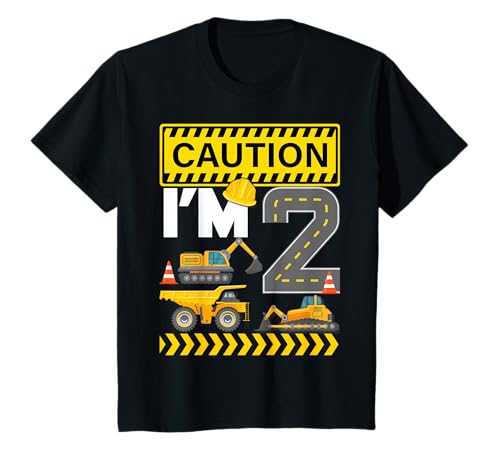 2 Jahre alt BAU 2. Geburtstag Party Jungen Mädchen T-Shirt von Shertvibes Construction Themed Birthday Party