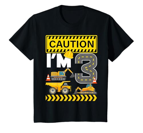 3 Jahre alte Konstruktion 3. Geburtstag Party Jungen Mädchen T-Shirt von Shertvibes Construction Themed Birthday Party