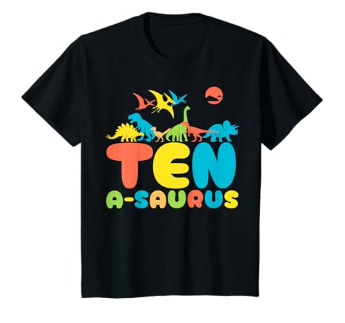 Ten A-Saurus 10-jährige Dinosaurier 10. Geburtstag Junge Mädchen T-Shirt Ten A-Saurus 10-jährige Dinosaurier 10. Geburtstag Junge Mädchen T-Shirt von Shertvibes Dinosaur Birthday Party For Toddlers