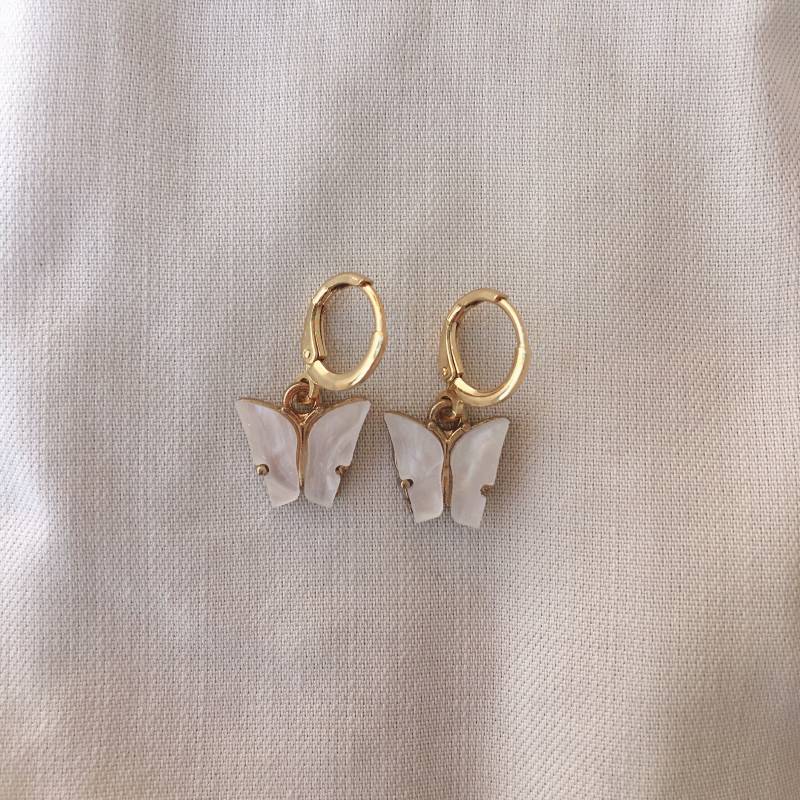 Gold Plated Butterfly Huggies "Carmen" Gold Plated Butterfly Huggies "Carmen" von Shesapearl